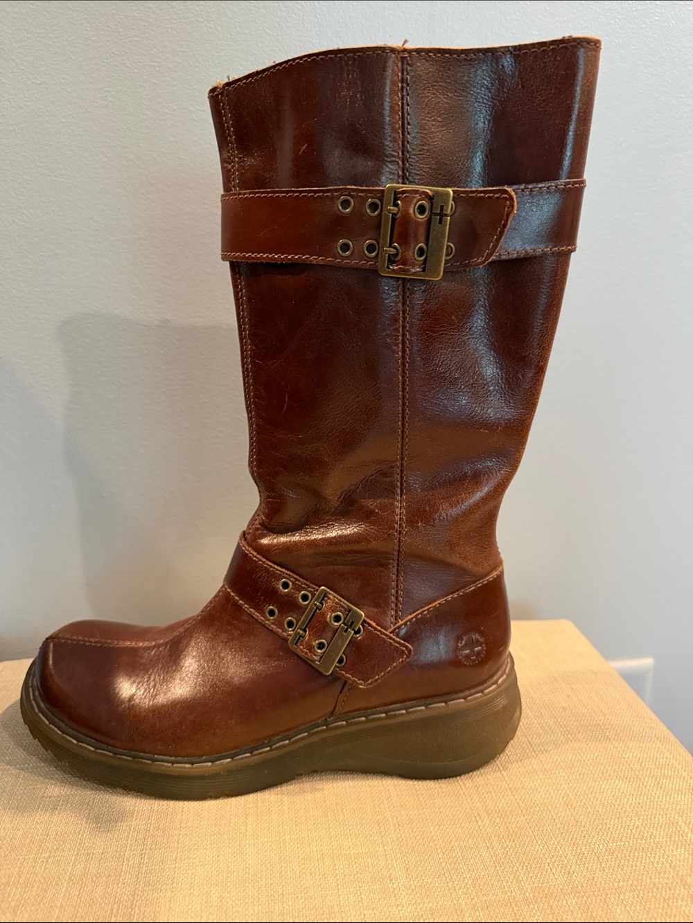 Dr. Martens Brown Textured Leather Boots